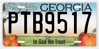 GA license plate PTB9517