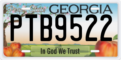 GA license plate PTB9522