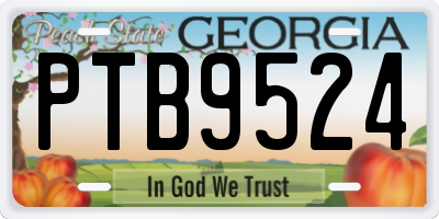 GA license plate PTB9524