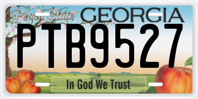 GA license plate PTB9527