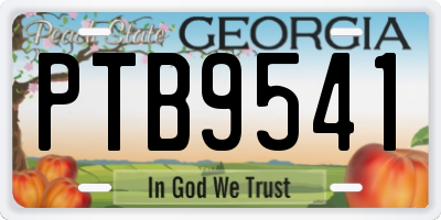 GA license plate PTB9541