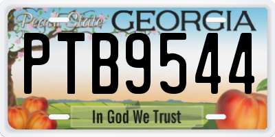 GA license plate PTB9544