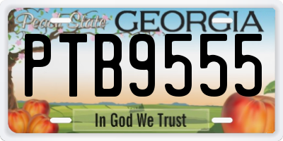 GA license plate PTB9555
