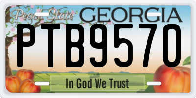GA license plate PTB9570