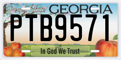 GA license plate PTB9571