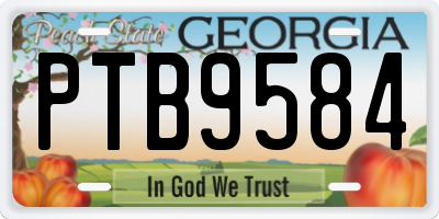 GA license plate PTB9584