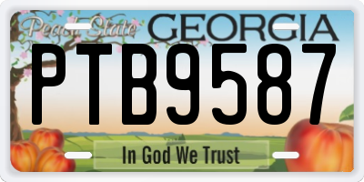 GA license plate PTB9587