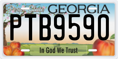 GA license plate PTB9590