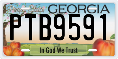 GA license plate PTB9591