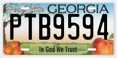 GA license plate PTB9594