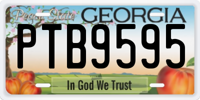 GA license plate PTB9595