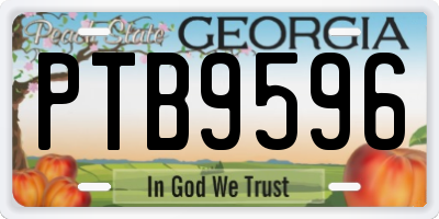 GA license plate PTB9596