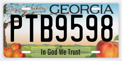 GA license plate PTB9598