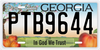 GA license plate PTB9644
