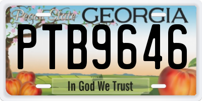 GA license plate PTB9646