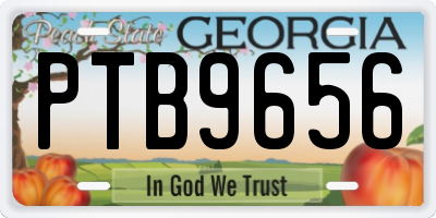 GA license plate PTB9656
