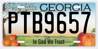 GA license plate PTB9657