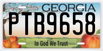 GA license plate PTB9658