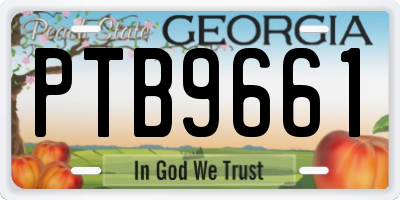 GA license plate PTB9661