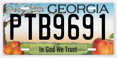 GA license plate PTB9691