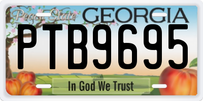 GA license plate PTB9695