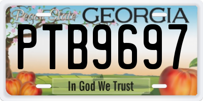 GA license plate PTB9697