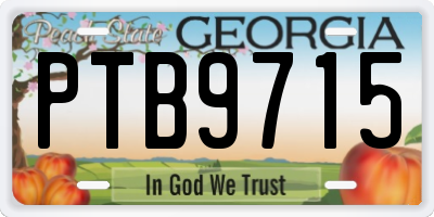 GA license plate PTB9715