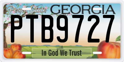 GA license plate PTB9727