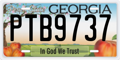 GA license plate PTB9737