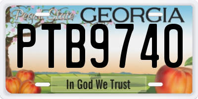GA license plate PTB9740