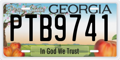 GA license plate PTB9741