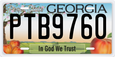GA license plate PTB9760