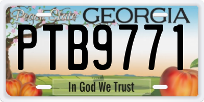 GA license plate PTB9771