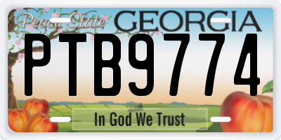 GA license plate PTB9774