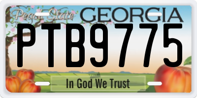 GA license plate PTB9775