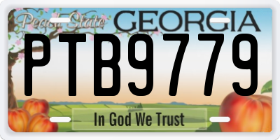 GA license plate PTB9779