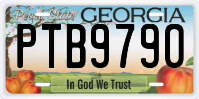 GA license plate PTB9790