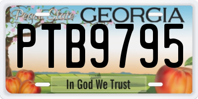GA license plate PTB9795