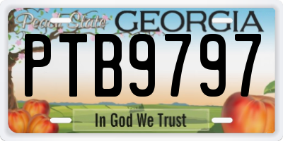 GA license plate PTB9797