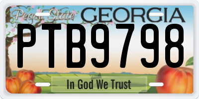 GA license plate PTB9798