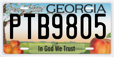 GA license plate PTB9805