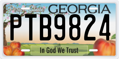 GA license plate PTB9824