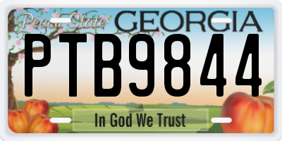 GA license plate PTB9844