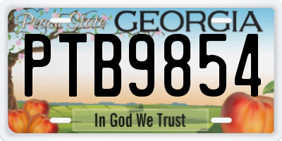 GA license plate PTB9854