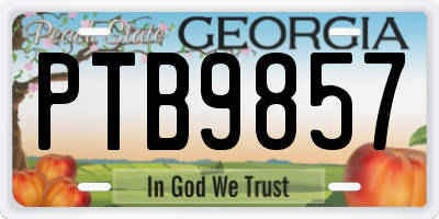 GA license plate PTB9857