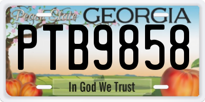 GA license plate PTB9858