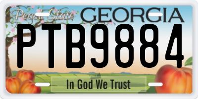 GA license plate PTB9884