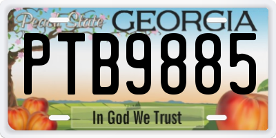 GA license plate PTB9885