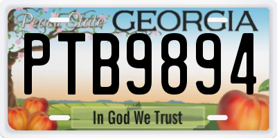 GA license plate PTB9894