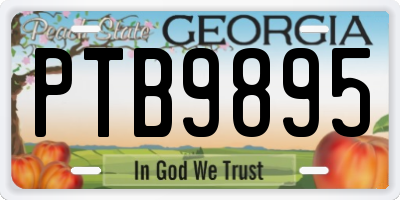 GA license plate PTB9895